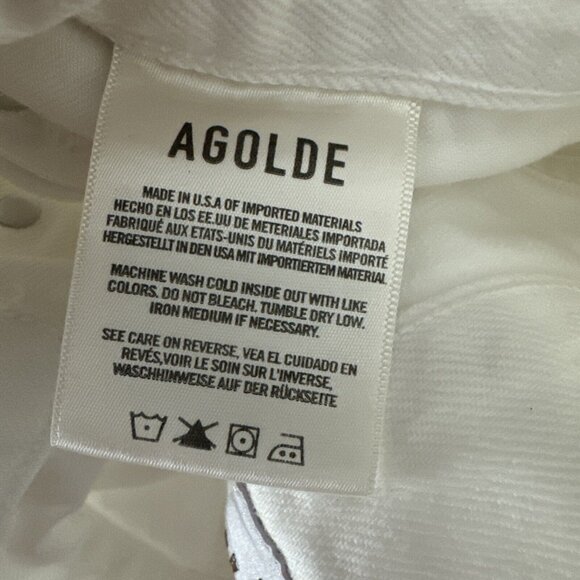 AGOLDE Jeans Womens 25 White Distressed Highrise The 90s Jean City Design Retro - Picture 11 of 13